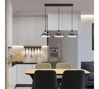 LXYAYY Lampadario Moderno Semplice Nero con Anello a Testa Singola, Piccolo lampadario a Tre Teste, Lampada da Pranzo per la casa, Lampada da Comodino per la Camera da Letto,(3 Heads)