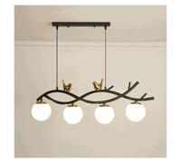 LXYAYY Lampadario Nero Nordico per Isola Cucina Soggiorno Sala da Pranzo Moderna Lampada a Sospensione a Sfera in Vetro Lampada a Sospensione Luce per Uccelli Illuminazione