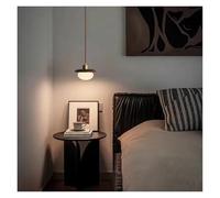 LXYAYY Lampadario Ovale in Legno di Noce, lampadario in Stile Moderno, Lampada a Sospensione per Comodino da Camera da Letto, Bar da Cucina, Porta d'ingresso, (Warm Light)