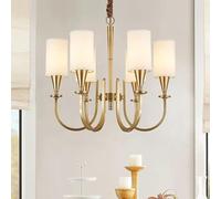 LXYAYY Lampadario per Soggiorno Camera da Letto Studio Cucina Villa Stile retrò di Lusso Design Lampada a Sospensione Luce Pendente in Ottone Dorato, Illuminazione Moderna(6heads)