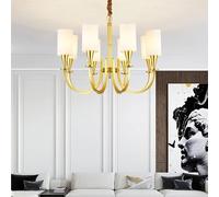 LXYAYY Lampadario per Soggiorno Camera da Letto Studio Cucina Villa Stile retrò di Lusso Design Lampada a Sospensione Luce Pendente in Ottone Dorato, Illuminazione Moderna(8heads)