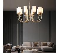 LXYAYY Lampadario per Soggiorno Camera da Letto Studio Cucina Villa Stile retrò di Lusso Design Lampada a Sospensione Luce Pendente in Ottone Dorato, Illuminazione Moderna(10heads)