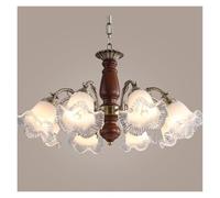 LXYAYY Lampadario retrò Francese, Soggiorno, Luce, Fiore, Legno massello, Luce, Studio Americano, Sala da Pranzo, Camera da Letto, Illuminazione Moderna(76cm)