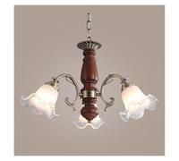 LXYAYY Lampadario retrò Francese, Soggiorno, Luce, Fiore, Legno massello, Luce, Studio Americano, Sala da Pranzo, Camera da Letto, Illuminazione Moderna(56cm)