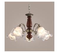 LXYAYY Lampadario retrò Francese, Soggiorno, Luce, Fiore, Legno massello, Luce, Studio Americano, Sala da Pranzo, Camera da Letto, Illuminazione Moderna(63cm)