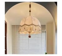 LXYAYY Lampadario retrò in Tessuto con Nappa, Lampada a Sospensione a LED, lampade a Sospensione per Camera da Letto, Soggiorno, Tavolo da Pranzo, Arredamento per la casa, (A)