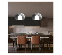LXYAYY Lampadario semicircolare in Vetro con posacenere Creativo Nordico, per Camera da Letto, Soggiorno, Sala da Pranzo, Lampada a Sospensione Decorativa a LED, (20cm)