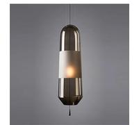 LXYAYY Lampade a Sospensione in Vetro Nordico postmoderno per Camera da Letto, Sala da Pranzo, Cucina, Arredamento, lampade a Sospensione, lampade per ristoranti,(Gray)