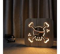 LXYAYY Luce Notturna 3D, Lampada da Comodino a LED in Legno, Lampada Decorativa per Bambini, Decorazione per Camera da Letto con(Color:C)