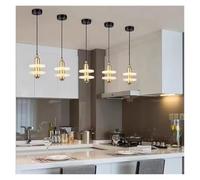 LXYAYY Luci Pendenti in Marmo, Tavolo da Pranzo, Arredamento di Lusso per la casa, Lampada a Sospensione a LED, Camera da Letto, Comodino, Isola della Cucina,(Brass-2 Layers)