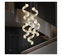 LXYAYY Moderne luci Pendenti in Cristallo Lustre, Illuminazione Scale, Lampada a Sospensione a LED in Metallo Dorato di Lusso, Lampada a Sospensione a LED dimmerabile,(1 Light)