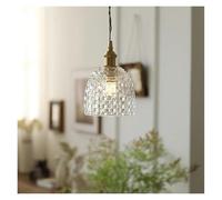 LXYAYY Moderne luci Pendenti in Vetro Trasparente per la casa, Decorazioni per Interni, lampadari in Rame per Camera da Letto, Soggiorno, lampadari a Sospensione a LED nordici,(Round D13cm)