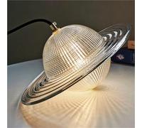 LXYAYY Nordic Planet Glass Flying Saucer Planet Pendant Lighting Lampada a Sospensione Semplice e Moderna Lampada a Sospensione Bar Ristorante Camera da Letto Lampadario(35cm)