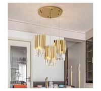 LXYAYY Piccolo lampadario Moderno a LED in Cristallo k9 Rotondo Oro per Soggiorno Cucina Sala da Pranzo Camera da Letto Comodino Illuminazione Interna di Lusso,(Gold,3heads Round)