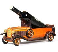 LXYAYY Portabottiglie a forma di auto vintage vintage, realizzato a mano, in legno, decorazione creativa per la casa, ornamenti da scrivania (colore: giallo)