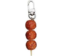 LXYAYY Portachiavi con Cordino a Forma di polpetta di Cibo simulato, Mini Portachiavi con Ciondolo in PVC Realistico, Ciondolo per Zaino per Uomo e Donna