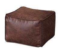 LXYAYY Pouf in Pelle Scamosciata Pouf da Terra Poggiapiedi Quadrato Pouf rettangolari Pouf Cuscino da Pavimento Sgabello per Divano per Soggiorno(Brown,Short)