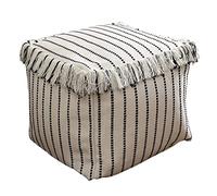 LXYAYY Pouf in Tessuto ottomano Pouf da Terra Pouf Quadrato Poggiapiedi Sgabello Basso Pouf Pouf per Soggiorno 45X45x40cm(White)