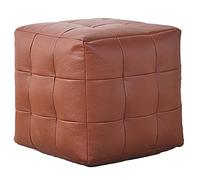 LXYAYY Pouf Pouf Quadrato in Pelle Morbida in nanofibra ottomana con Cuscino da Pavimento per Sgabello da Divano con Cerniera per Soggiorno Camera da Letto(Brown,Small)