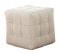 LXYAYY Pouf Pouf Quadrato in Pelle Morbida in nanofibra ottomana con Cuscino da Pavimento per Sgabello da Divano con Cerniera per Soggiorno Camera da Letto(White,Small)