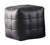 LXYAYY Pouf Pouf Quadrato in Pelle Morbida in nanofibra ottomana con Cuscino da Pavimento per Sgabello da Divano con Cerniera per Soggiorno Camera da Letto(Black,Small)