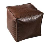 LXYAYY Pouf Quadrati in Pelle Artificiale Piccolo Sgabello ottomano Poggiapiedi Poggiapiedi Cuscino da Pavimento Pouf ottomano Sgabello per Divano 45X45x45cm(Dark Brown)