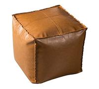 LXYAYY Pouf Quadrati in Pelle Artificiale Piccolo Sgabello ottomano Poggiapiedi Poggiapiedi Cuscino da Pavimento Pouf ottomano Sgabello per Divano 45X45x45cm(Brown)