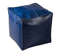 LXYAYY Pouf Quadrati in Pelle Artificiale Piccolo Sgabello ottomano Poggiapiedi Poggiapiedi Cuscino da Pavimento Pouf ottomano Sgabello per Divano 45X45x45cm(Blue)