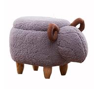 LXYAYY Pouf Sgabello per Bambini con Gambe in Legno Pouf Sgabello per Pecora Pouf Pouf con Contenitore per Soggiorno 63x33x36cm(Dark Gray)
