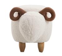 LXYAYY Pouf Sgabello per Bambini con Gambe in Legno Pouf Sgabello per Pecora Pouf Pouf con Contenitore per Soggiorno 63x33x36cm(White)