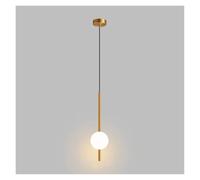 LXYAYY Sala da Pranzo Cucina Ristorante Bar LED Globo di Vetro Lampada a Sospensione Lunga Linea Minimalista Decorativo Lampade a Sospensione, Illuminazione Moderna(Gold-1 Head)
