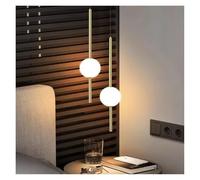 LXYAYY Sala da Pranzo Cucina Ristorante Bar LED Globo di Vetro Lampada a Sospensione Lunga Linea Minimalista Decorativo Lampade a Sospensione, Illuminazione Moderna(Gold-2 Head)