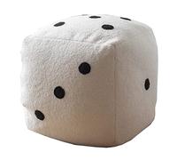 LXYAYY Sgabello a cubo Creativo ottomano Pouf in Tessuto di Lana di Agnello Finto Pouf da Terra Sgabello Pouf poggiapiedi Pouf ottomano per Soggiorno 40X40x40cm(White)