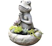 LXYAYY Statua a forma di rana per yoga meditazione, vaso di fiori in resina, statuetta a forma di animale zen