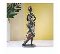 LXYAYY Statue africane donne nere sculture d'arte stile resina artigianato ornamenti armadio vino ingresso modello decorazione stanza regalo (colore: tambura)