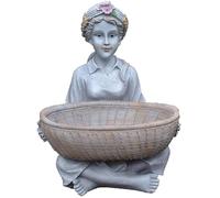 LXYAYY Statue da giardino a forma di angelo, vaso, sculture con foro di drenaggio, vasi decorativi, per interni ed esterni, giardino, patio