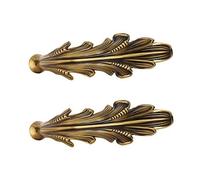 LXYAYY Supporti per Tende per Tende da Parete Ganci per fermatende Decorazione a Foglie Ganci per pareti per Tende Set di 2 Supporti per Accessori per trattamenti di finestre, 19 * 10 * 13 cm, Ottone