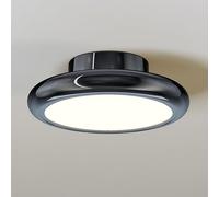 LXYST 7.87″ Semi Flush Mount Light Lamp Round Metal Close to Lights Hallway Lighting Fixture 15W 3 Color Mode Ceiling Lamps for Kitchen Balcony/Svart