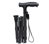 LXYST Canna Pieghevole con Altezza Leggera, Regolabile, Bastone Passeggio in Alluminio Leggero, stampelle da Viaggio Portatili per Uomini Donne Anziani, Nero