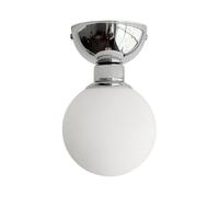 LXYST Chrome Globe Semi Flush Mount Light White Glass Lamp Shade Small Chandelier Ceiling Lighting for Closet Hallway Kitchen Dining Room