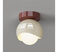 LXYST Cream Iron Glass Lamp 3 Color Dimmable Close to Light Fixtures Decorative Chandelier Hallway Cloakroom Balcony Flush Mount Ceiling Sconces/B