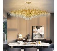LXYST Crystal Branch Lampadellier Rettangolare Oro Pendant Light Apparecchiatura a Sospensione Moderna Pranzo in entrata Camera da Letto Soggiorno Decorazioni per la casa Illuminazione