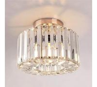 LXYST Crystal Ceiling Lamp - 230x180mm with Metal Base for Hallway, Living Room, Kitchen And More (Socket Included)