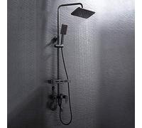 LXYST da Bagno Antico Nero Set Rame Caldo e Freddo 4 funzionalità Doccia Mano sovralimentata con topp spruzzo Quadrata a Portata di Rubinetto Bella Pratica