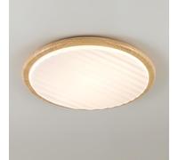 LXYST Dimmable LED Flush Mount Light Round Chandelier Lamp Close to Ceiling Lighting Fixtures for Bedroom Kitchen Hallway Laundry Room with Remote Control/Wood/Dia40Cm