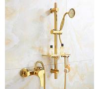 LXYST European Copper Household Bathroom Gold Head Bath Hand Shower Set.