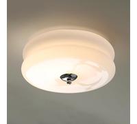LXYST Glass Light 12.6″ Round LED Chandelier Flush Mount Lamp Hallway Lighting Fixture 18W Close to Ceiling Lamps for Hall Bedroom Corridor Entryway/White