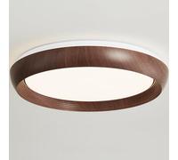 LXYST Japanese Retro Walnut Wood Grain Kitchen Light Minimalist Round Flush Mount Bedroom Ceiling Lamp Nordic Mid Century Hallway Chandelier for Living Room Stairs Aisle Balcony/40Cm*9Cm