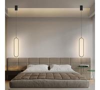 LXYST Lampada a Sospensione Long nordica Minimalista, Moderna Luce sospesa per Camera Letto, Comodino, Sala da Pranzo, Decorazione del lampadario Isola della Cucina (2 luci Bianche)