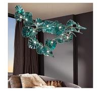 LXYST Lampadari, Foglia di Vetro Verde lampadario Appeso per la Sala da Pranzo a Lobby della Hall.